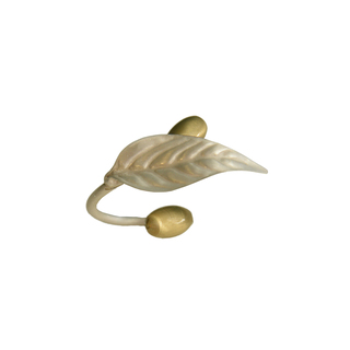 Women's Handmade Ring Small Olive Branch Lila Mode D0293-SG Brass IP Gold Plated