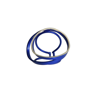Γυναικείο Χειροποίητο Δαχτυλίδι 2 Κύκλοι Lila Mode D093-BS Ορείχαλκος  Επαργύρωση-Μπλε IP